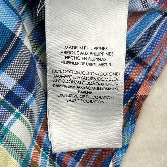 Polo Ralph Lauren Plaid Button-Down Shirt Men’s Large 100% Cotton Preppy - Picture 12 of 15